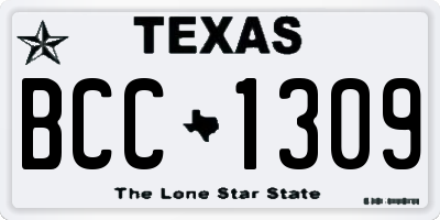 TX license plate BCC1309
