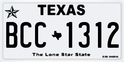 TX license plate BCC1312