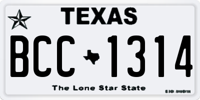 TX license plate BCC1314
