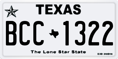 TX license plate BCC1322