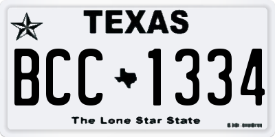 TX license plate BCC1334