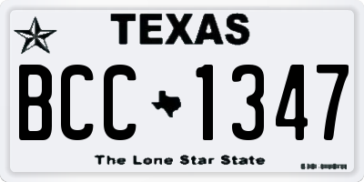 TX license plate BCC1347