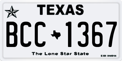 TX license plate BCC1367
