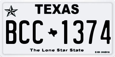 TX license plate BCC1374