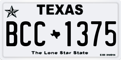 TX license plate BCC1375