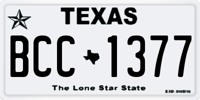 TX license plate BCC1377