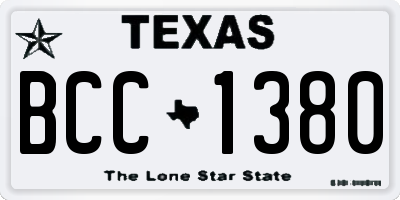 TX license plate BCC1380