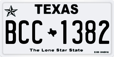 TX license plate BCC1382