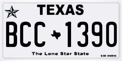 TX license plate BCC1390