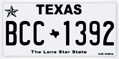 TX license plate BCC1392