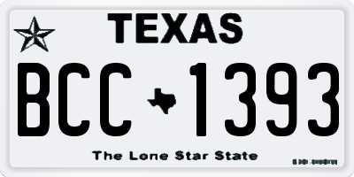TX license plate BCC1393