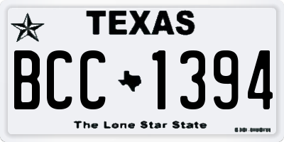 TX license plate BCC1394