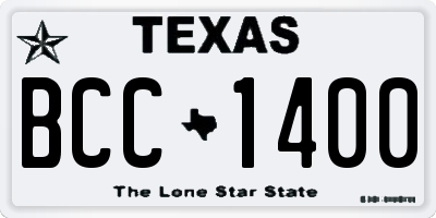 TX license plate BCC1400