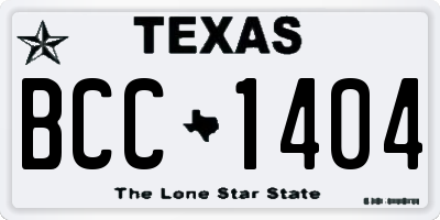 TX license plate BCC1404
