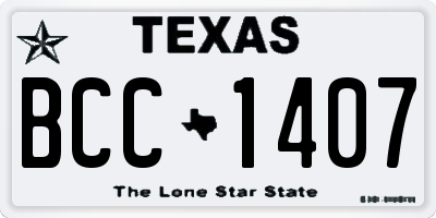 TX license plate BCC1407