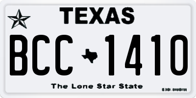 TX license plate BCC1410