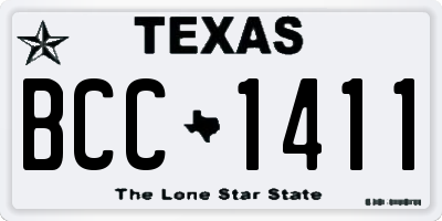 TX license plate BCC1411