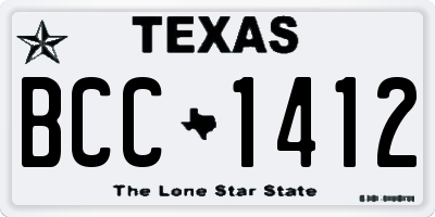 TX license plate BCC1412