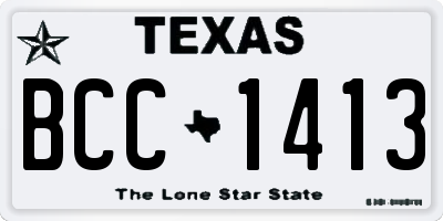 TX license plate BCC1413