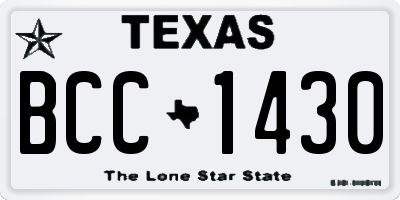 TX license plate BCC1430