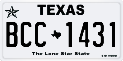 TX license plate BCC1431