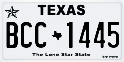 TX license plate BCC1445