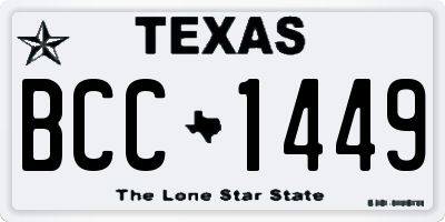 TX license plate BCC1449