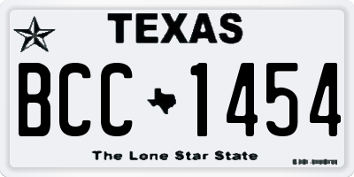 TX license plate BCC1454