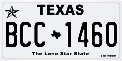 TX license plate BCC1460