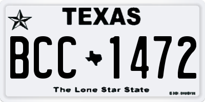TX license plate BCC1472