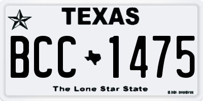 TX license plate BCC1475