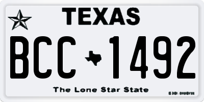 TX license plate BCC1492