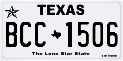 TX license plate BCC1506