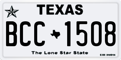 TX license plate BCC1508