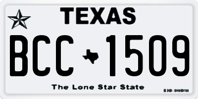 TX license plate BCC1509