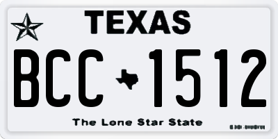 TX license plate BCC1512