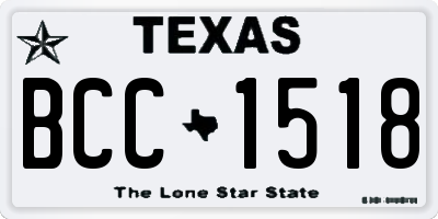 TX license plate BCC1518