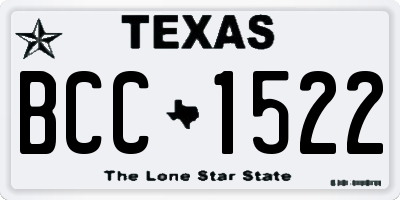 TX license plate BCC1522