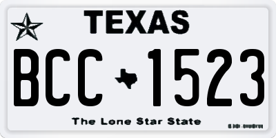 TX license plate BCC1523