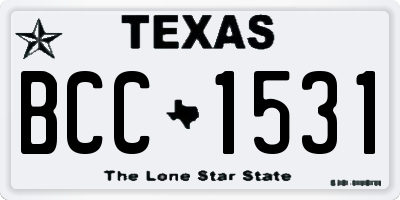TX license plate BCC1531