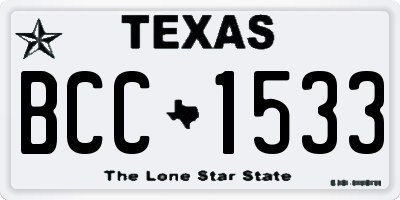 TX license plate BCC1533