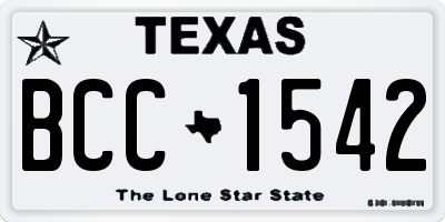 TX license plate BCC1542