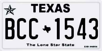 TX license plate BCC1543