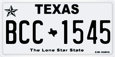 TX license plate BCC1545