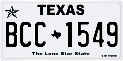 TX license plate BCC1549