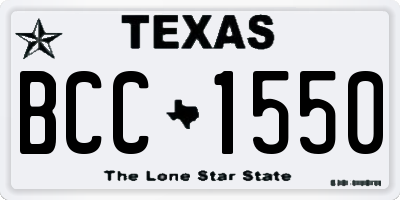 TX license plate BCC1550