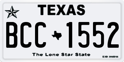 TX license plate BCC1552