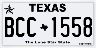 TX license plate BCC1558