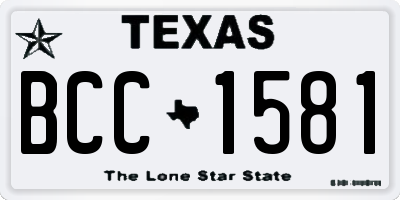 TX license plate BCC1581