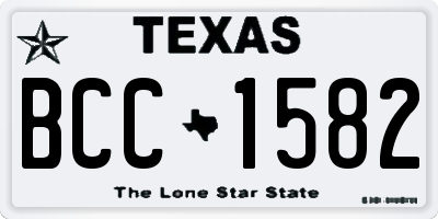 TX license plate BCC1582